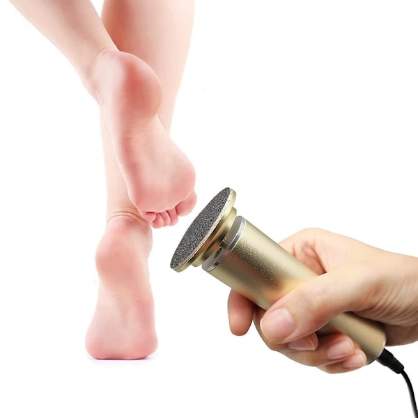 Elektrisk fodfil (hastighedsjusterbar) med 60 stk. udskiftelige sandpapirskive, professionel elektrisk hård hudfjerner pedicure fodslibemaskine til fjernelse af hård hud