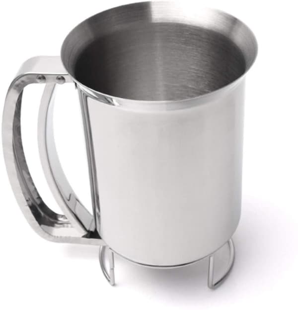 Profesjonell pannekakebatteridispanser i rustfritt stål, perfekt for baking