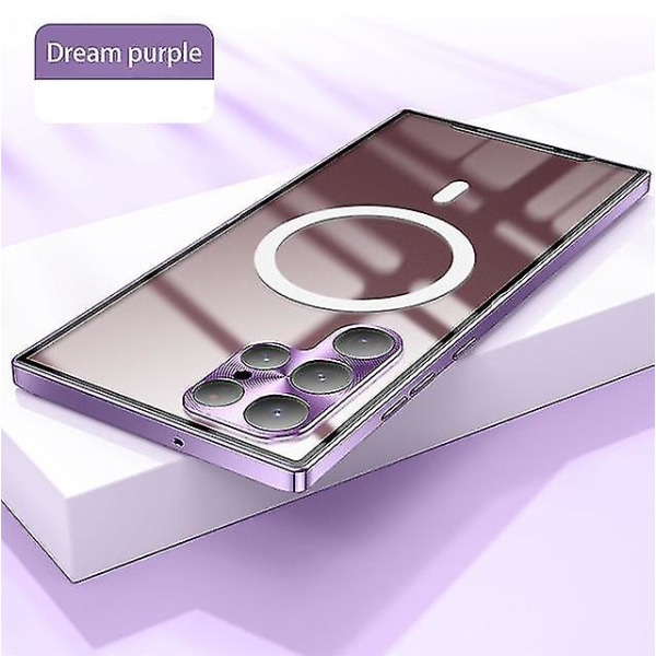 Magsafe case kompatibelt med Samsung Galaxy S22 S22+ S22 Ultra S23 Ultra S23 Series Fullt skyddande med kameralinsskydd Purple S22 Plus