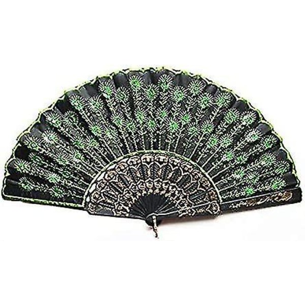 Fashion Peacock Håndholdt Fan Folding Hånd Fans Med Pailletter
