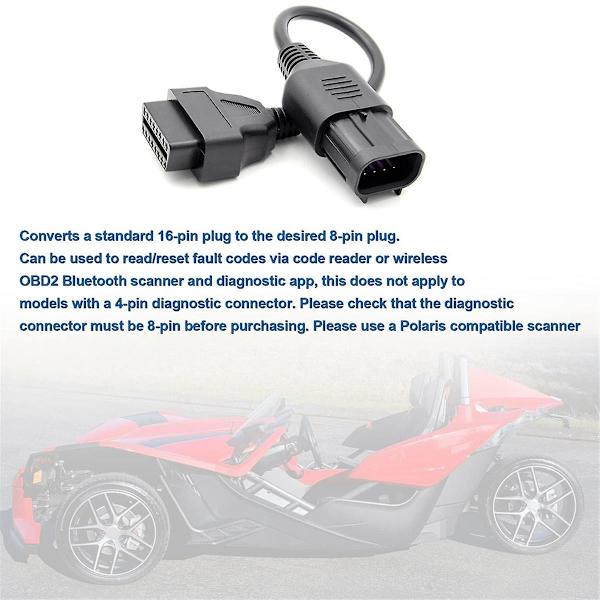 8-polet til 16-polet OBD2-kabeladapter til Rzr / / General / Sportsman / / Diagnostisk adapter