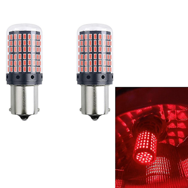 2 stk. P21-5w Bay15d 1157 LED Canbus lys rød lampe til bil
