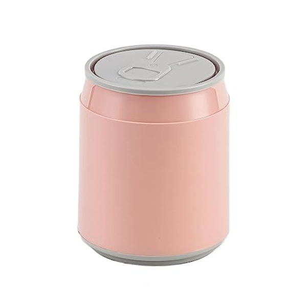 Mini-sopbordspapperskorg, papperskorg med trycklock, 1,8 L / 0,47 Gal avfall pink