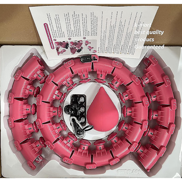 Smart Hula Ring Hoops, Vægtede Hula Circle 24 Aftagelige Fitness Ring Med 360 Graders Auto-Spinning Bold Gymnastik, Massage, Voksen Fitness Til Vægt red