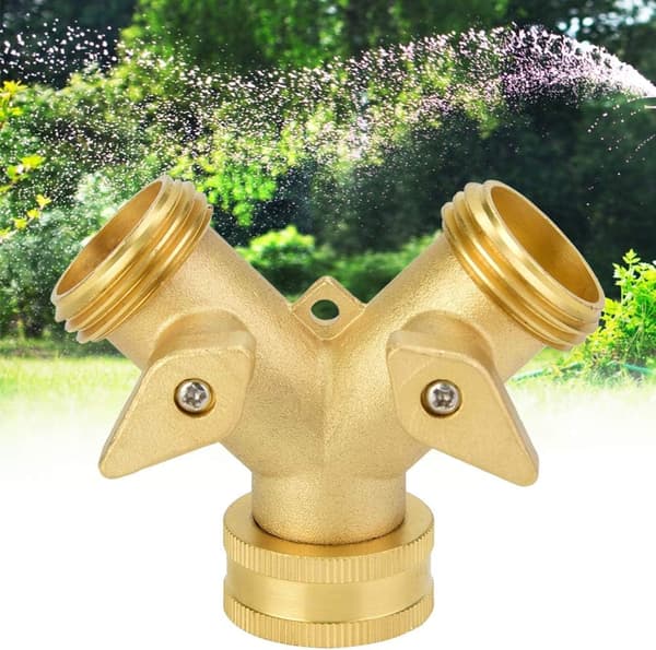 3/4\" Dobbelt Udløb Messing Slangeforbindelse Adapter til Have W