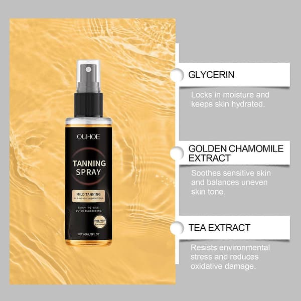 Selvbrunerspray, Solfri Bruningsmist Spray, Tan Accelerator Spray til hele kroppen