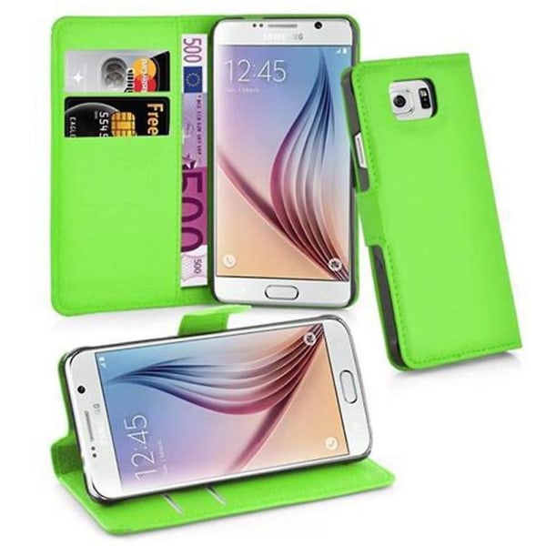 Samsung Galaxy S6 Cover Case Case - korttipaikalla ja telinetoiminnolla MINT GREEN