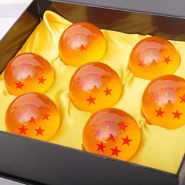 Dragon Balls komplett set i presentförpackning med alla 7 glaskulor