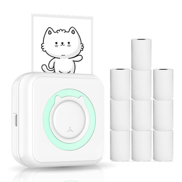 Bærbar Bluetooth Multifunktion Foto Termisk Printer Med 10 Papirruller Ft