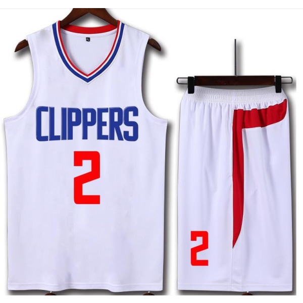 Los Angeles Clippers Leonard 2 Basketball Jersey T-shirt Sæt Children (110-120cm)