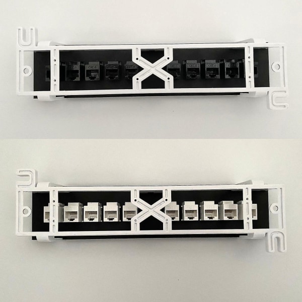 10-port Cat6 suojaamaton patch-paneeli telineasennukseen 10 x Gigabit Rj-45 Ethernet-porttia White