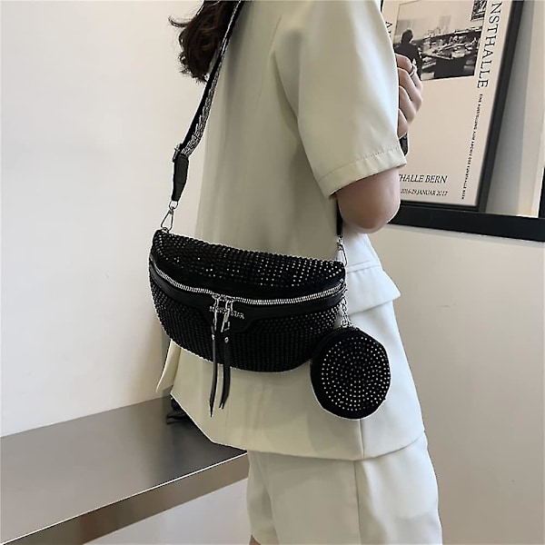 Dame Iave Crossbody Taske Bred Rem, Dame Iave Læder Bæltetaske Med Pung
