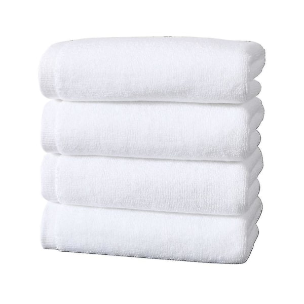 4-pack 35x75cm Tjocka Bomulls Handdukar Vita Badhanddukar