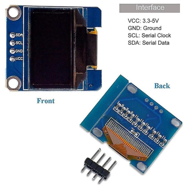 I2c Oled Display 0,96 tommer Iic Seriel Lcd Led Modul 128 64 Til Med 40 Stk Ledning