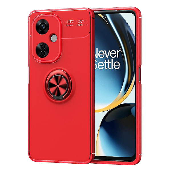 TPU-telefonfodral med stativ och ringhållare för Oneplus Nord Ce 3 Lite 5g / Nord N30 5g, stöttåligt Red