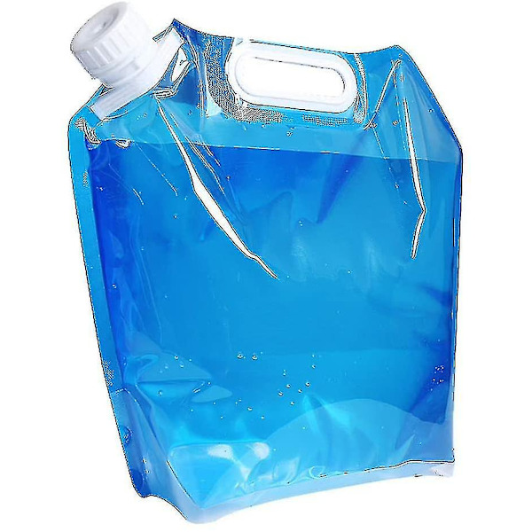 2 st 10L Vattenpåsar Fällbar Vattenbehållare Hink Shoppingväska För Vandring Bil Resor Utomhus Camping Bbq - Blå
