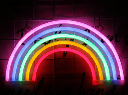 LED-lys/natlys Neonlys - Regnbue Multifarvet