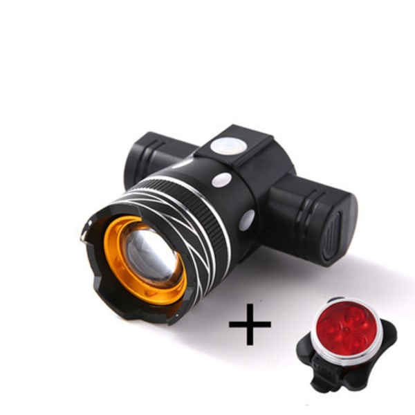 Z30 15000lm T6 LED-lygte til cykel/cykel/lygtesæt USB genopladelig forlygte/lommelygte vandtæt zoombar cykellys Front light + 030 tail light