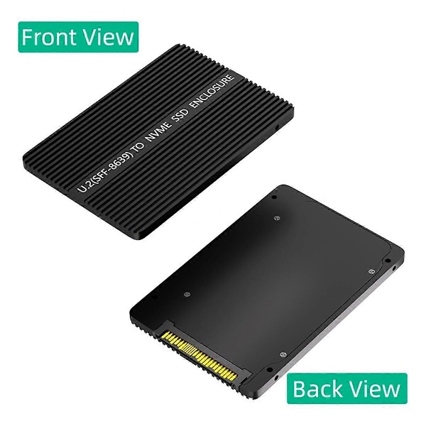 M.2(NGFF) NVMe SSD till U.2 (SFF-8639) 2,5 tums SSD-adapter med kylplatta, Konvertera M.2 NVMe SSD till U.2 Ej för SATA