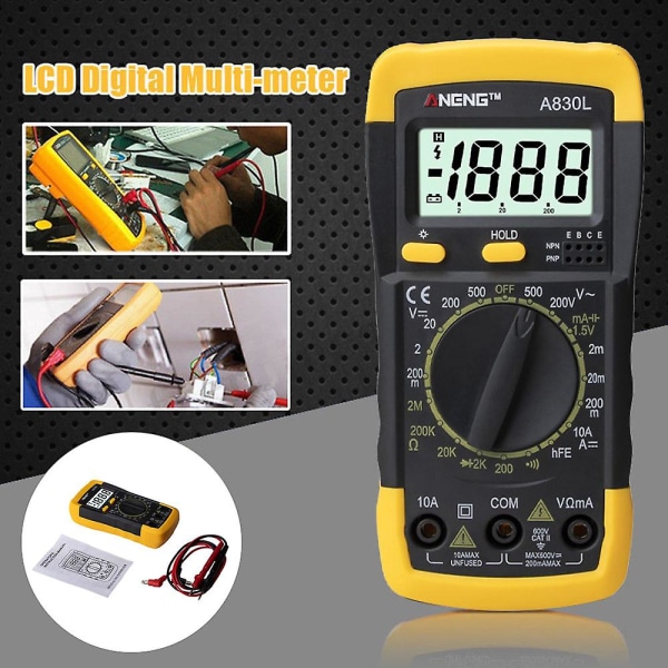 Digital LCD Voltmeter Ammeter Ohmmeter Multimeter Volt AC DC Tester Meter