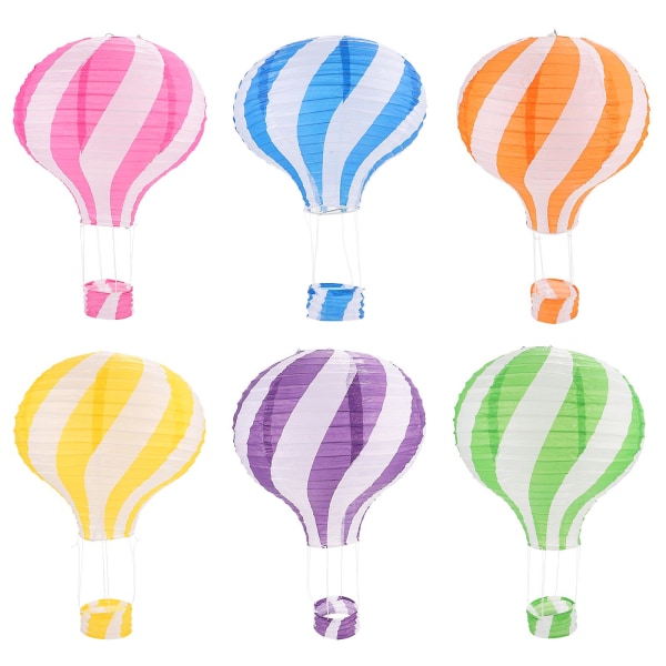 6pcs Hot Air Balloon Paper Lanterns Hanging Paper Lanterns Sky Lanterns