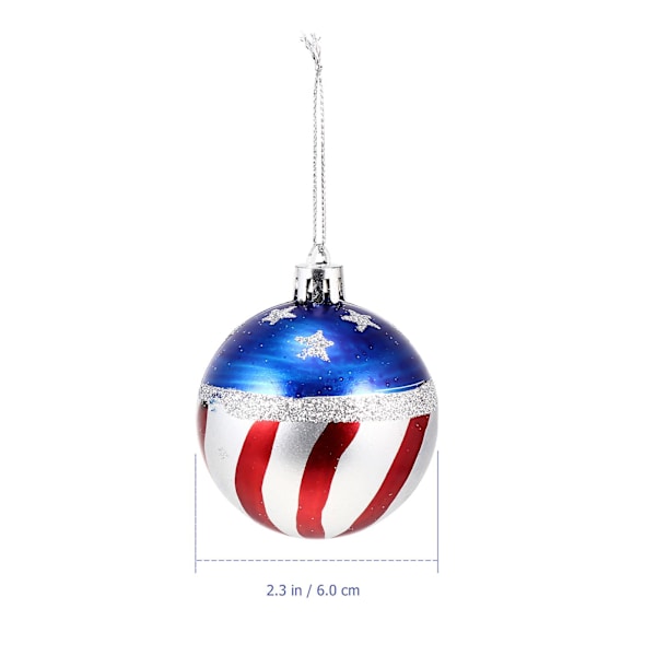 6 stk. Amerikansk flagg ornament Fjerde juli baller juletre