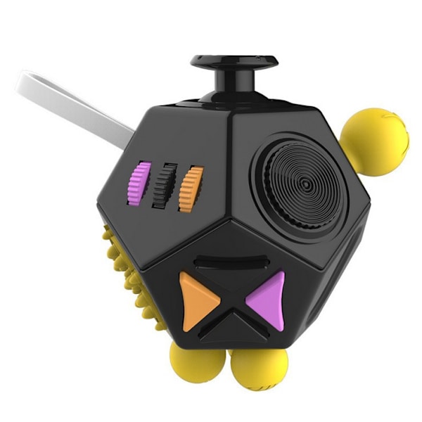 12-sivuinen Fidget Cube -lelu, lievittää stressiä lapsille, teini-ikäisille ja aikuisille C1