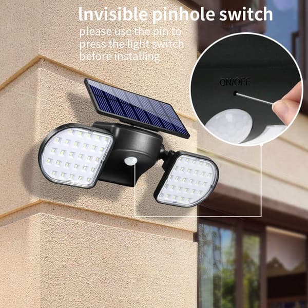 Udendørs solcellelamper, 56 LED solcellelamper udendørs med bevægelse