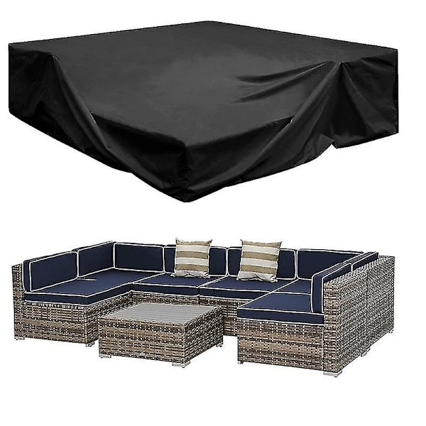 18 Storlekar Patio Möbelöverdrag Patio Rektangulära Utomhusöverdrag Av 210D Oxford Vattentätt Regn-snöskyddande Anti-UV Soffaöverdrag
