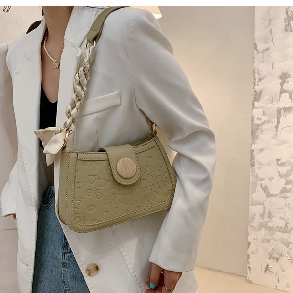 Små kvinnor axel mobiltelefon handväska och handväska plånbok med kedja dekoration PU läder