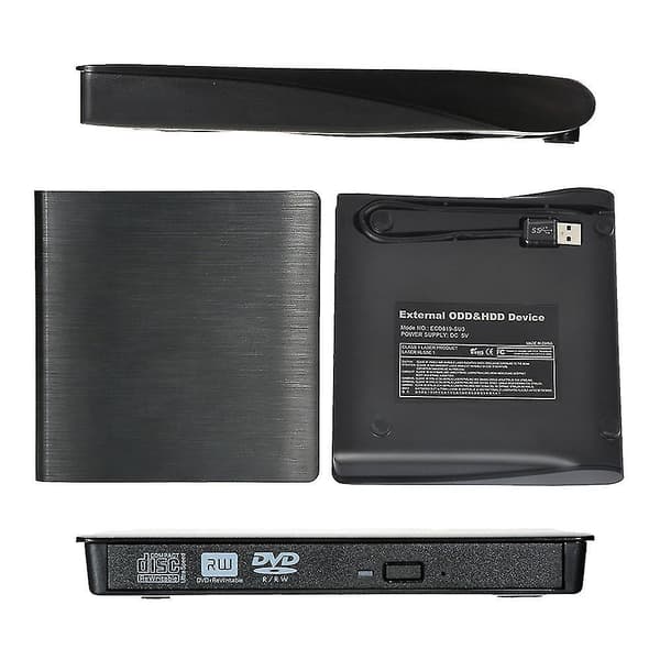 Extern USB 3.0 Slim DVD RW CD-skrivare Drive Reader Brännare Spelare för bärbar dator PC