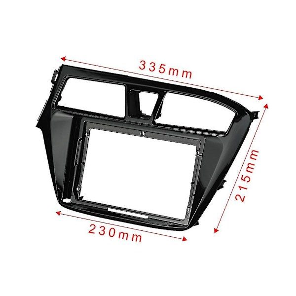 9 tommers 2 Din bilstereo radio fascia dash spiller dvd adapter rammepanel for I20 2014-2017