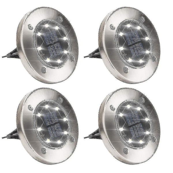 Solcelle gulvlamper 4stk-8stk LED solcelle have lamper dekorative fugtsikre udendørs lamper til passager, terrasser, stier, græsplæner (farve: hvidt lys)