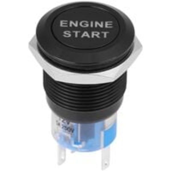 12V Vandtæt Bilmotor Start Trykknap Tænding Starter Sort Zink Aluminium Legering