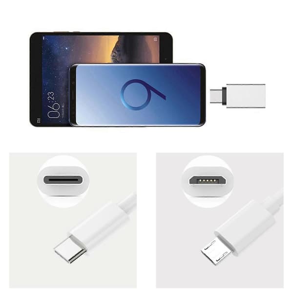 2-pak USB C til USB3.0 hun-adapter USB3.0 hun til mikro-USB-adapter Dataoverførsel op til 5 Gbps Stabil transmission Sort Black
