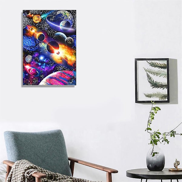 Planet Cross 5d täydellinen pora timanttimaalauskirjonta ristipistotyökalut Diy Rhinestone Crystal Home Decor JH657