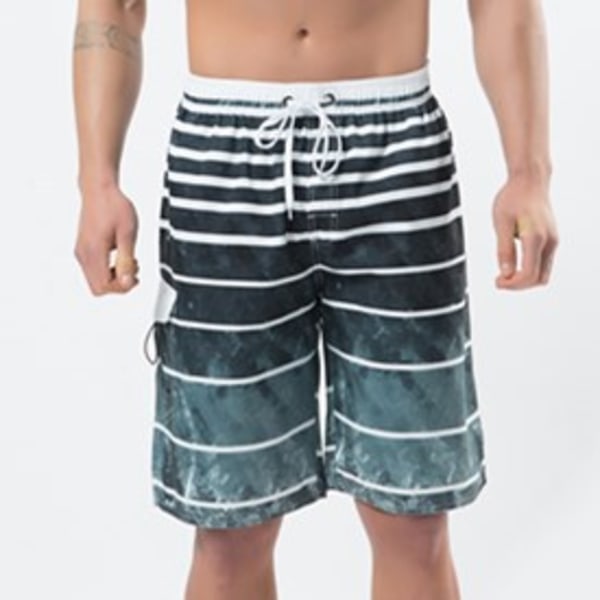 Herre Badebukser Board Badetøj Strandshorts Ferie Hawaii Flor Gray 4XL