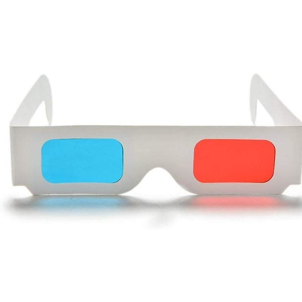 10 par 3d papp briller briller Universal Anaglyph 3d briller papp papir rød  blå cyan eller film 5263 | Fyndiq