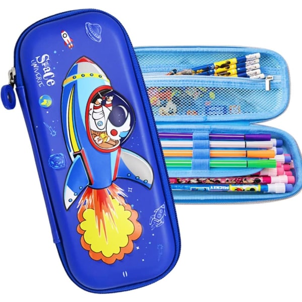 Space-blyantveske, søt astronaut-blyantlomme, 3D EVA-pennpose skrivesaker, med glidelås for barn Gutter Jenter Oppbevaring av skoleveske