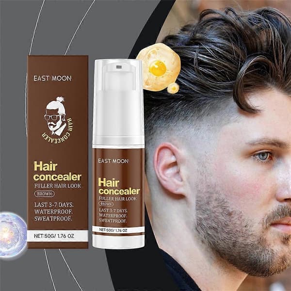 Brun hodebunnsconcealer for naturlig, langvarig hårfestedekning og næring