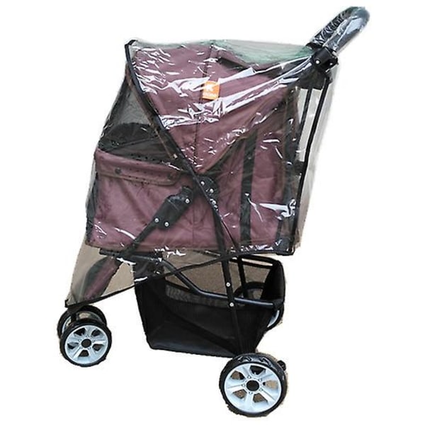 Kæledyrsklapvogn Regnslag Babyklapvogn Poncho Trehjulet kæledyrshund Vindtæt regntæt støvbetræk 1 stk-gennemsigtig