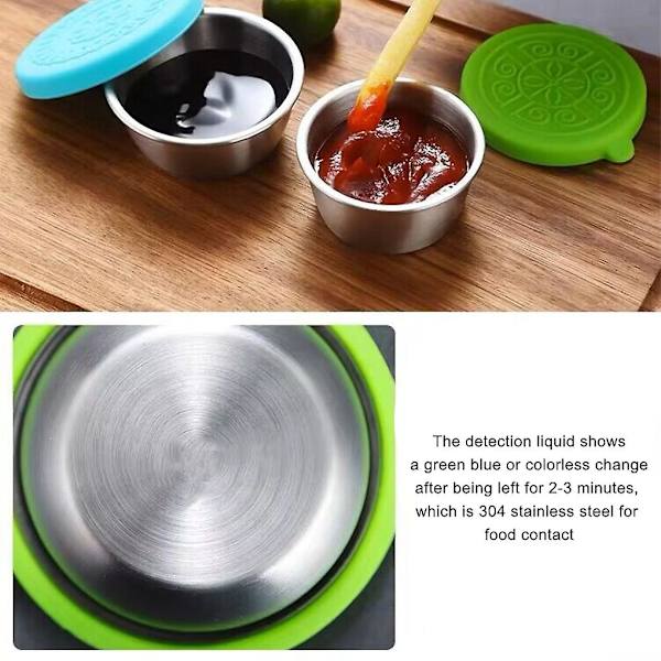 1/2/3/5 Bred Stålkop Dressingbeholder Forsegling Salatdressing Kopper Green lid 1 Pc