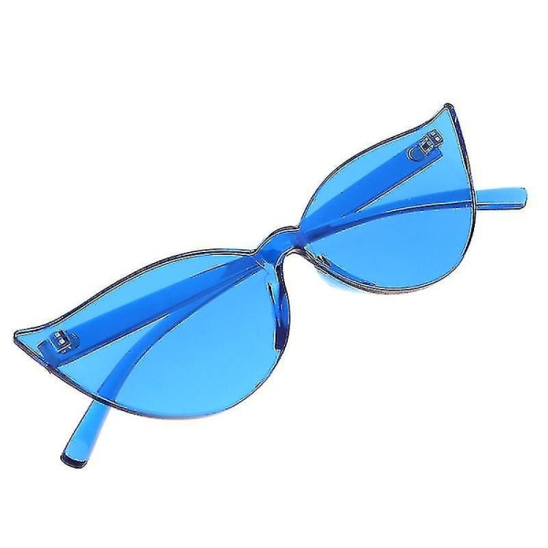 Cat Eye solbriller Kreative briller Dekorative festbriller Strandbriller til kvinder (blå)
