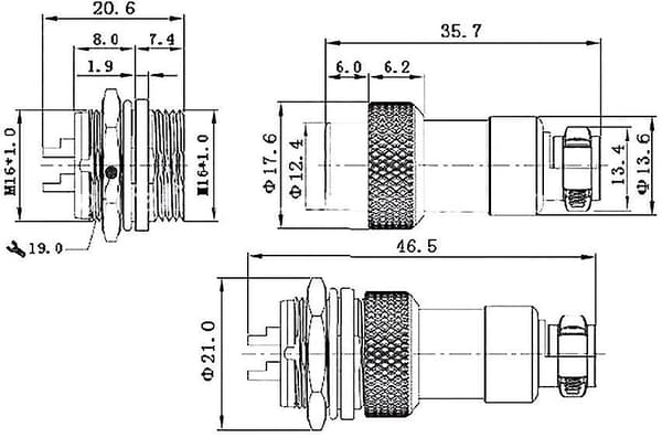 Gx16 Vandtæt Luftfartskonnektor Stik Stik Sensor Encoder 2/3/4/5/6 Pin Ny - 4 Pin
