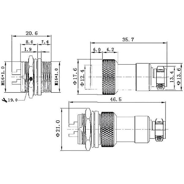 Gx16 Vanntett Luftfartskontakt Plugg Sokkel Sensor Encoder 2/3/4/5/6 Pin Ny - 4 Pin