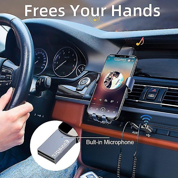 Bluetooth-sovitin, äänikaapeli autoille, USB-Bluetooth, 3,5 mm:n liittimet, vastaanotin, lähetin, musiikkikaiuttimet, dongle, handsfree