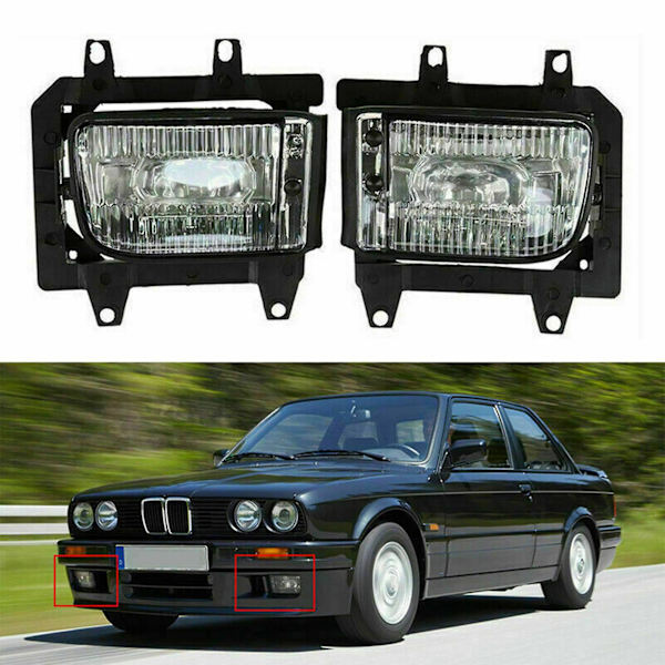 For - E30 Frontlykter Tåkelys E30 Støtfangerlys 318i 325i 325e Tåkelys Tåkelys Drl 63171385945