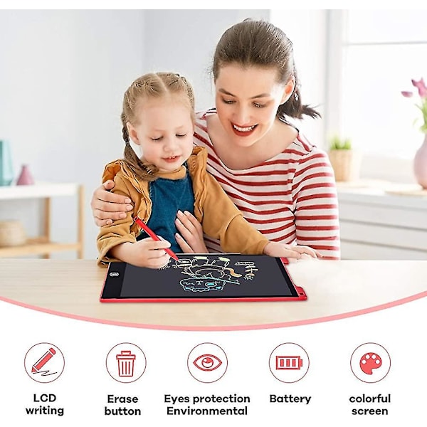 Lcd skrivetablet 12 tommer farverig tegnetablet til børn. 4~12 legetøj