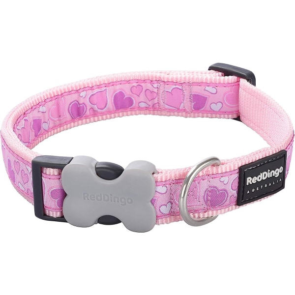 Bucklebone koiran kaulapanta, Breezy Love Pink, pieni 15 mm