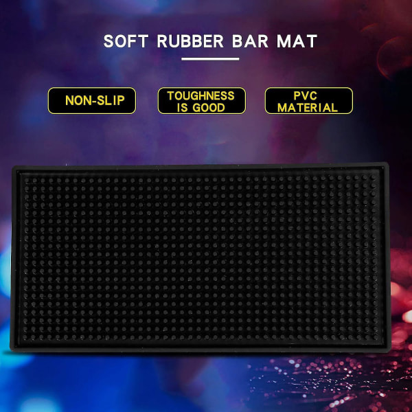 Blød Barmåtte Sort Farve Pvc Underkop Servering Bar Vandafvisende